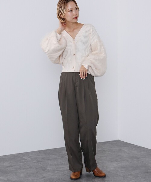 BEAMS HEART（ビームスハート）の「BEAMS HEART / ハイウエスト パンツ（スラックス・レディース・ブラウン系その他2/ブラック/グリーン系その他5・SMALL/MEDIUM）」の8枚目の写真