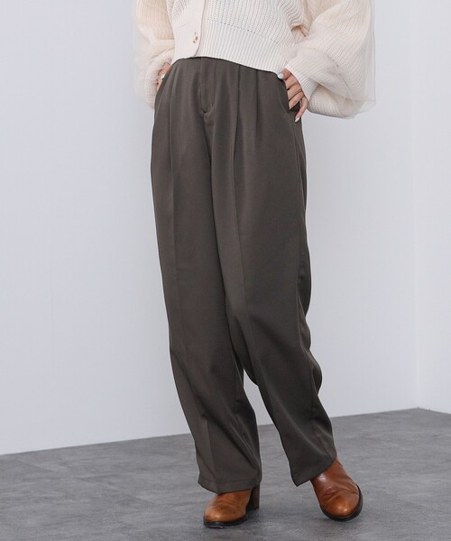 BEAMS HEART（ビームスハート）の「BEAMS HEART / ハイウエスト パンツ（スラックス・レディース・ブラウン系その他2/ブラック/グリーン系その他5・SMALL/MEDIUM）」の10枚目の写真