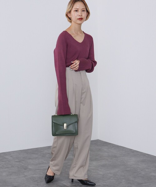 BEAMS HEART（ビームスハート）の「BEAMS HEART / ハイウエスト パンツ（スラックス・レディース・ブラウン系その他2/ブラック/グリーン系その他5・SMALL/MEDIUM）」の12枚目の写真