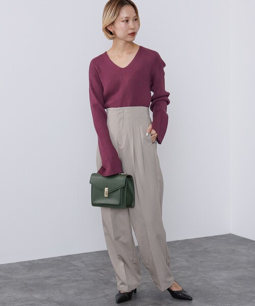 BEAMS HEART（ビームスハート）の「BEAMS HEART / ハイウエスト パンツ（スラックス・レディース・ブラウン系その他2/ブラック/グリーン系その他5・SMALL/MEDIUM）」の13枚目の写真