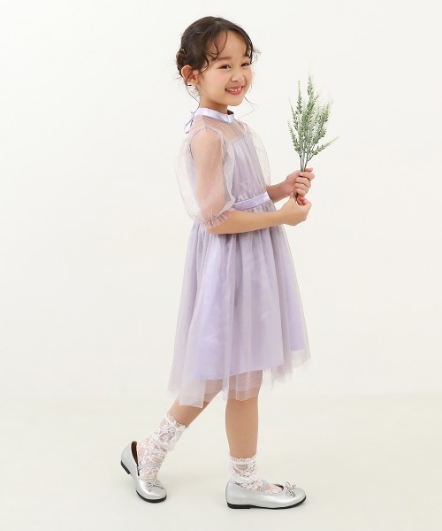 devirock（デビロック）の「ラメチュール パーティドレス（ドレス・キッズ・パープル系4/ワインレッド・160cm/130cm/140cm/110cm/120cm/150cm/100cm）」の3枚目の写真