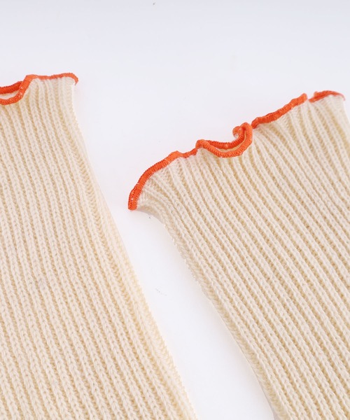 POU DOU DOU（プードゥドゥ）の「配色メローニットアームカバー（手袋・レディース・オフホワイト/グレー/グレー系その他・8）」の8枚目の写真