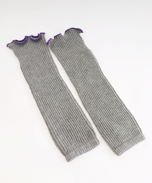 POU DOU DOU（プードゥドゥ）の「配色メローニットアームカバー（手袋・レディース・オフホワイト/グレー/グレー系その他・8）」の10枚目の写真