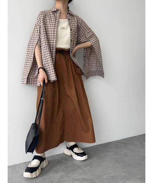 ehka sopo（エヘカソポ）の「柄アソートデザイン袖シャツ（シャツ/ブラウス・レディース・ブルー/ブラウン/サックスブルー・F）」の11枚目の写真