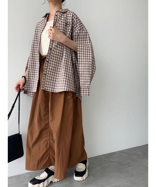 ehka sopo（エヘカソポ）の「柄アソートデザイン袖シャツ（シャツ/ブラウス・レディース・ブルー/ブラウン/サックスブルー・F）」の14枚目の写真