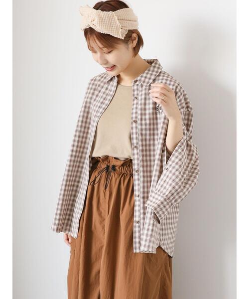 ehka sopo（エヘカソポ）の「柄アソートデザイン袖シャツ（シャツ/ブラウス・レディース・ブルー/ブラウン/サックスブルー・F）」の18枚目の写真