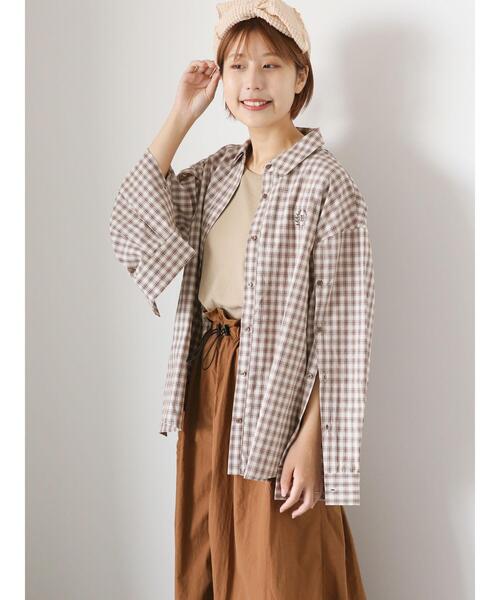 ehka sopo（エヘカソポ）の「柄アソートデザイン袖シャツ（シャツ/ブラウス・レディース・ブルー/ブラウン/サックスブルー・F）」の19枚目の写真