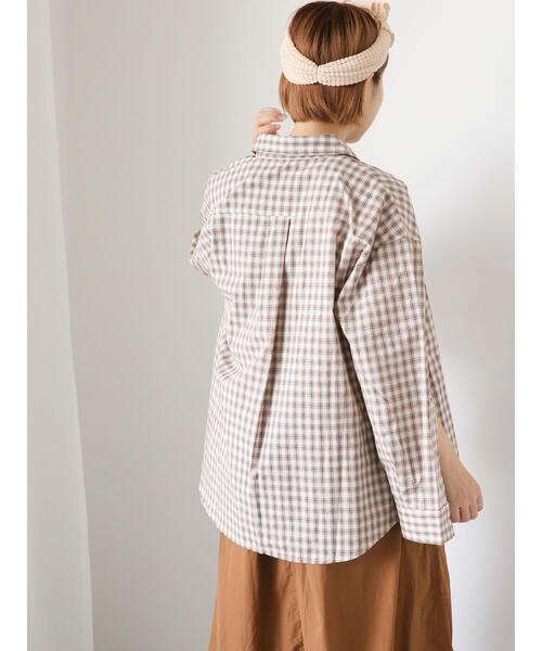 ehka sopo（エヘカソポ）の「柄アソートデザイン袖シャツ（シャツ/ブラウス・レディース・ブルー/ブラウン/サックスブルー・F）」の20枚目の写真