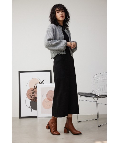 AZUL by moussy（アズールバイマウジー）の「スクエアトゥストレッチショートブーツ（ブーツ・レディース・ブラック/ブラウン/アイボリー・SMALL/MEDIUM/LARGE/LL）」の14枚目の写真