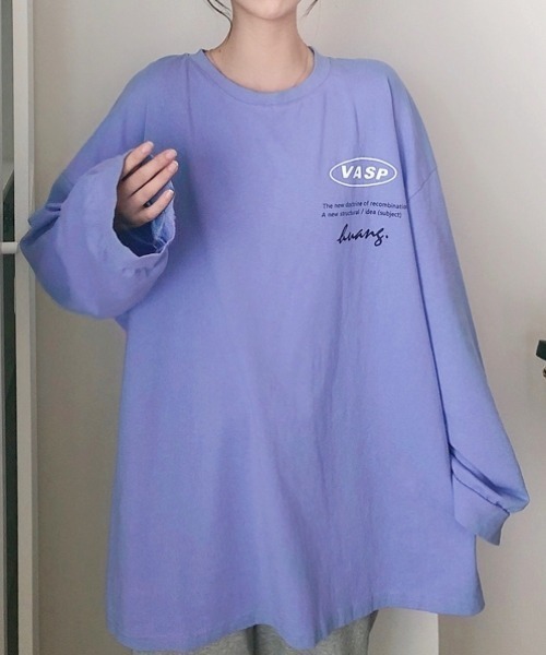 SHEENA(シーナ)の「VATECORESSロゴオーバーサイズロンT(Tシャツ/カットソー・レディース・ブラック/ライトパープル/ホワイト・M)」の6枚目の写真
