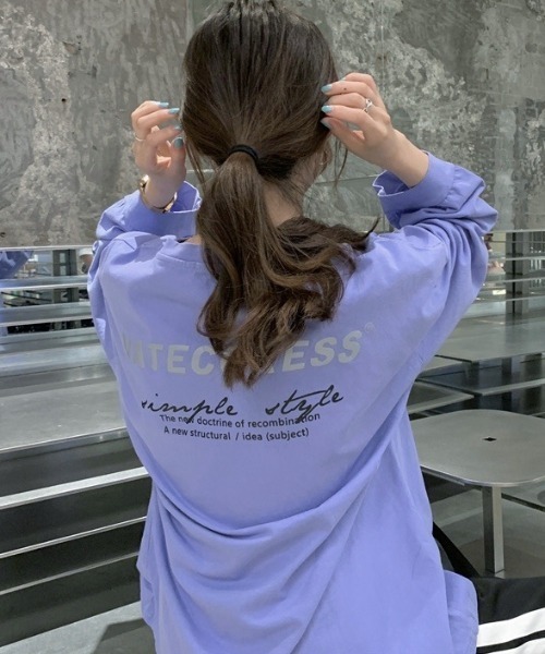 SHEENA(シーナ)の「VATECORESSロゴオーバーサイズロンT(Tシャツ/カットソー・レディース・ブラック/ライトパープル/ホワイト・M)」の7枚目の写真