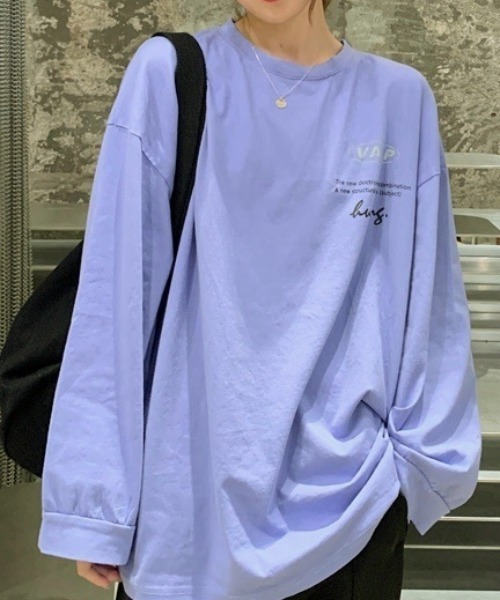 SHEENA(シーナ)の「VATECORESSロゴオーバーサイズロンT(Tシャツ/カットソー・レディース・ブラック/ライトパープル/ホワイト・M)」の8枚目の写真