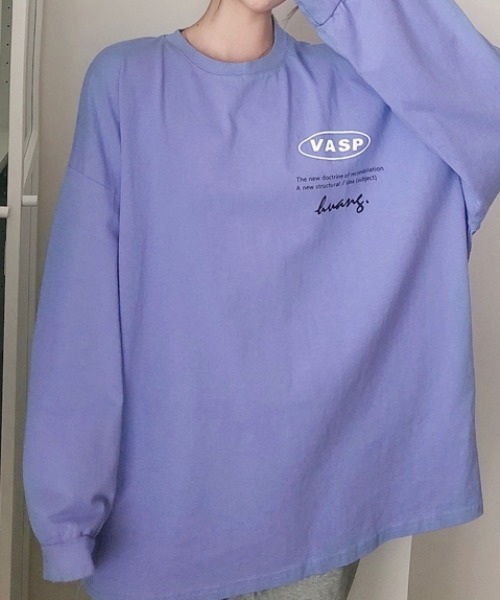 SHEENA(シーナ)の「VATECORESSロゴオーバーサイズロンT(Tシャツ/カットソー・レディース・ブラック/ライトパープル/ホワイト・M)」の10枚目の写真