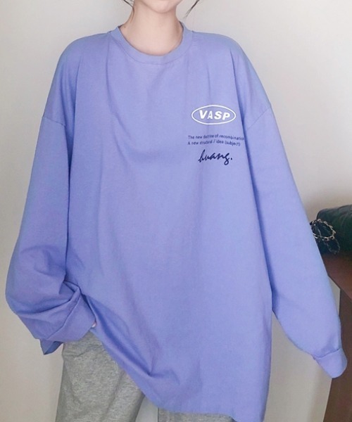 SHEENA(シーナ)の「VATECORESSロゴオーバーサイズロンT(Tシャツ/カットソー・レディース・ブラック/ライトパープル/ホワイト・M)」の14枚目の写真