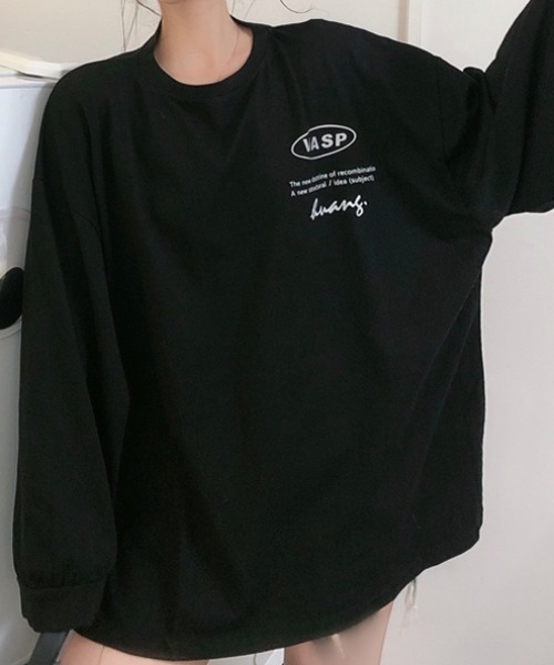 SHEENA(シーナ)の「VATECORESSロゴオーバーサイズロンT(Tシャツ/カットソー・レディース・ブラック/ライトパープル/ホワイト・M)」の4枚目の写真