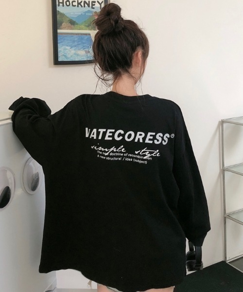 SHEENA(シーナ)の「VATECORESSロゴオーバーサイズロンT(Tシャツ/カットソー・レディース・ブラック/ライトパープル/ホワイト・M)」の5枚目の写真