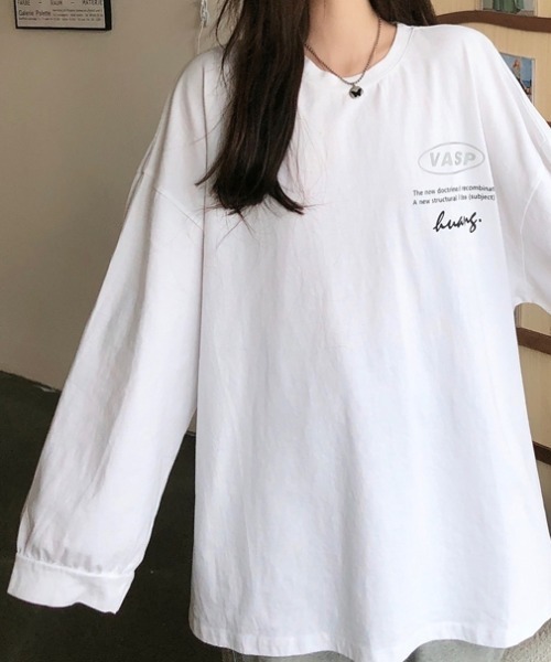 SHEENA(シーナ)の「VATECORESSロゴオーバーサイズロンT(Tシャツ/カットソー・レディース・ブラック/ライトパープル/ホワイト・M)」の18枚目の写真