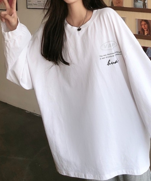 SHEENA(シーナ)の「VATECORESSロゴオーバーサイズロンT(Tシャツ/カットソー・レディース・ブラック/ライトパープル/ホワイト・M)」の19枚目の写真
