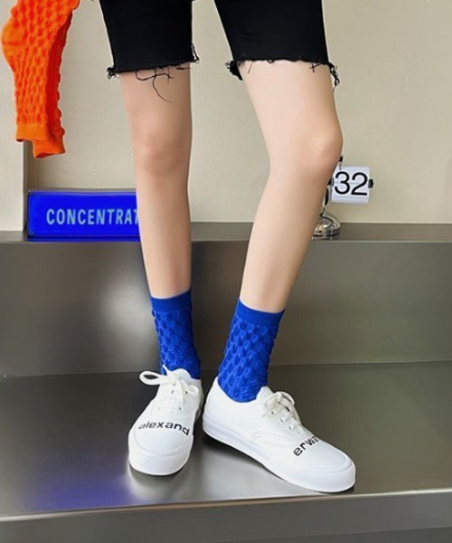 VIBGYOR Women（ヴィブジョー　ウィメン）の「【resonance】ポコポコ　レディース　カラー　ソックス　靴下（ソックス/靴下・レディース・ホワイト/ライトグレー/グリーン/ブルー/ライトイエロー/ブラック/パープル/オレンジ・FREE）」の5枚目の写真