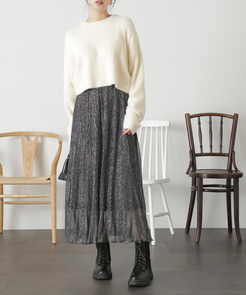 FREE'S MART（フリーズマート）の「◆［ＷＥＢ限定］ラメプリーツスカート（スカート・レディース・ゴールド/ブラック/シルバー・SMALL/MEDIUM）」の9枚目の写真