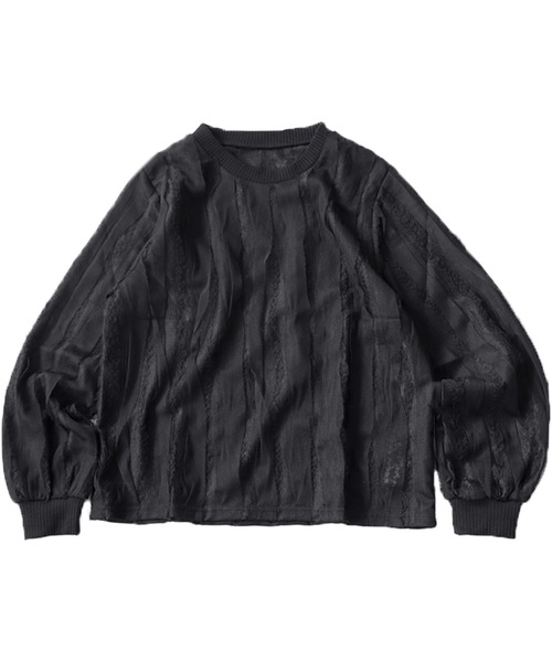 antiqua(アンティカ)の「レースチュールトップス(Tシャツ/カットソー・レディース・ブラック/ホワイト・FREE)」の19枚目の写真