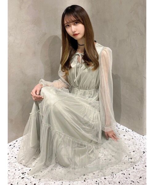 EATME（イートミー）の「デコルテティアードワンピース（ワンピース・レディース・グリーン/アイボリー/ブラック・SMALL/MEDIUM）」の22枚目の写真