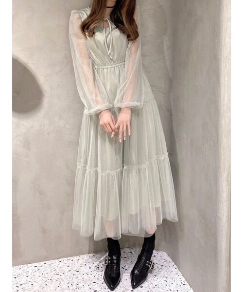 EATME（イートミー）の「デコルテティアードワンピース（ワンピース・レディース・グリーン/アイボリー/ブラック・SMALL/MEDIUM）」の21枚目の写真