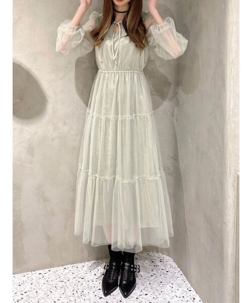 EATME（イートミー）の「デコルテティアードワンピース（ワンピース・レディース・グリーン/アイボリー/ブラック・SMALL/MEDIUM）」の20枚目の写真