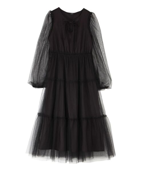 EATME（イートミー）の「デコルテティアードワンピース（ワンピース・レディース・グリーン/アイボリー/ブラック・SMALL/MEDIUM）」の5枚目の写真