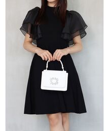 MERCURYDUO | 異素材フレアスリーブミニニットワンピース(ワンピース)