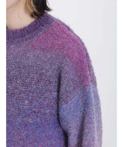 Samansa Mos2（サマンサ モスモス）の「段染めブークレハイネックプルオーバー（ニット/セーター・レディース・ベージュ/オレンジ/パープル・F）」の22枚目の写真