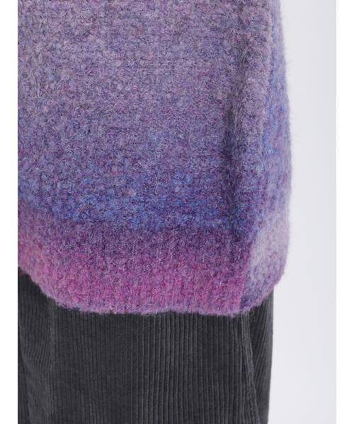 Samansa Mos2（サマンサ モスモス）の「段染めブークレハイネックプルオーバー（ニット/セーター・レディース・ベージュ/オレンジ/パープル・F）」の5枚目の写真