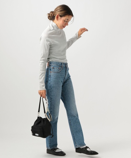 BAYFLOW（ベイフロー）の「コード編みキンチャクショルダー（ショルダーバッグ・レディース・ライトグレー/ブラック/ベージュ/カーキ・FREE）」の9枚目の写真