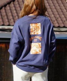 BILLABONG レディース SQUARE LOGO SWEAT CREW トレーナー 【2024年春夏モデル】/ビラボンバッググラフィックプリントリラックスフィットクルーネックスウェットトレーナー