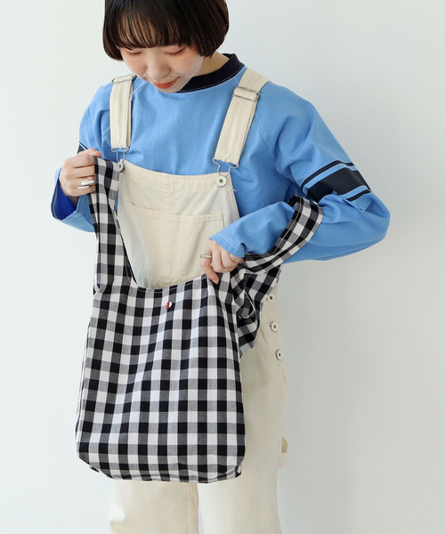 ギンガムチェック P刺繍エコバッグ（エコバッグ/サブバッグ