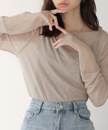 nouvellemoi | 袖切り替えシアートップス(Tシャツ/カットソー)