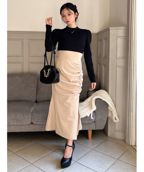 MIIA（ミーア）の「フロントギャザーマーメイドスカート（スカート