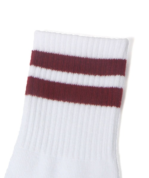 BAYFLOW（ベイフロー）の「ラインショートソックス（ソックス/靴下・レディース・ボルドー/グレー・FREE）」の8枚目の写真