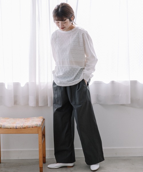 POU DOU DOU(プードゥドゥ)の「ペインターパンツ(その他パンツ・レディース・ブルー/ベージュ/ダークグレー・3)」の12枚目の写真