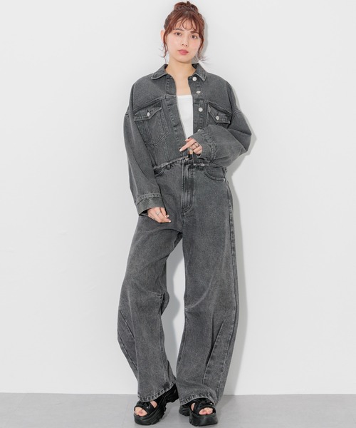 INGNI（イング）の「デニムカーブパンツ(セットアップ対応)（デニムパンツ・レディース・アイボリー/ブルー系その他3/グレー/ブルー系その他4/ブルー系その他/ライトグレー・S/M）」の4枚目の写真