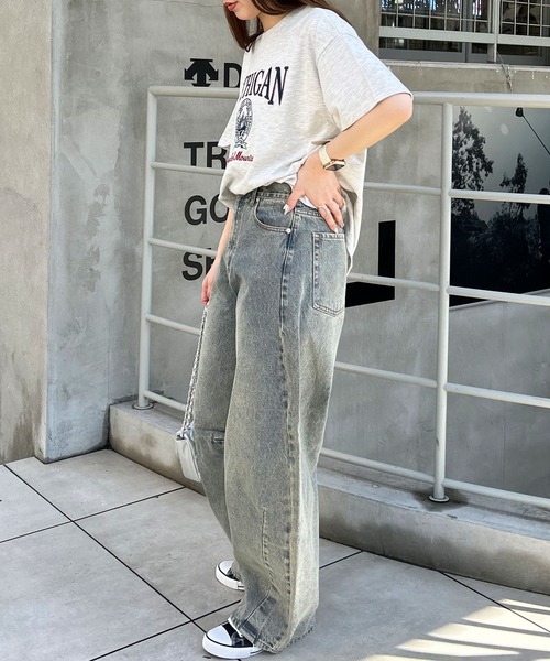 INGNI（イング）の「デニムカーブパンツ(セットアップ対応)（デニムパンツ・レディース・アイボリー/ブルー系その他3/グレー/ブルー系その他4/ブルー系その他/ライトグレー・S/M）」の8枚目の写真