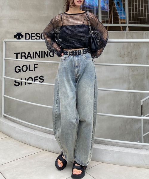 INGNI（イング）の「デニムカーブパンツ(セットアップ対応)（デニムパンツ・レディース・アイボリー/ブルー系その他3/グレー/ブルー系その他4/ブルー系その他/ライトグレー・S/M）」の12枚目の写真