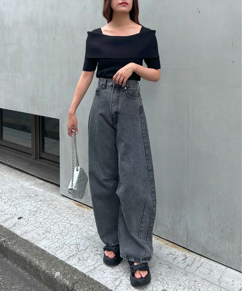 INGNI（イング）の「デニムカーブパンツ(セットアップ対応)（デニムパンツ・レディース・アイボリー/ブルー系その他3/グレー/ブルー系その他4/ブルー系その他/ライトグレー・S/M）」の17枚目の写真