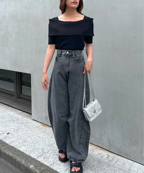 INGNI（イング）の「デニムカーブパンツ(セットアップ対応)（デニムパンツ・レディース・アイボリー/ブルー系その他3/グレー/ブルー系その他4/ブルー系その他/ライトグレー・S/M）」の16枚目の写真