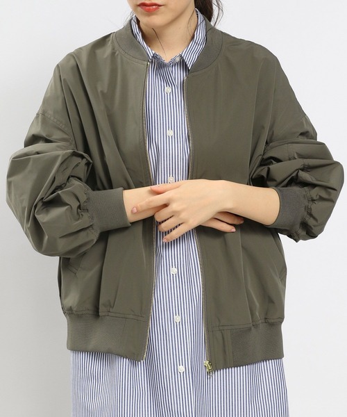 GLOBAL WORK Smile Seed Store（グローバルワーク スマイルシードストア）の「撥水UVMA‐1/994484（MA-1・レディース・ブラック/アイボリー/ベージュ/カーキ・SMALL/MEDIUM/X-LARGE/LARGE）」の4枚目の写真