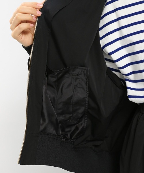 GLOBAL WORK Smile Seed Store（グローバルワーク スマイルシードストア）の「撥水UVMA‐1/994484（MA-1・レディース・ブラック/アイボリー/ベージュ/カーキ・SMALL/MEDIUM/X-LARGE/LARGE）」の6枚目の写真