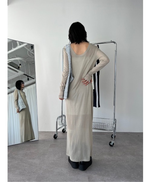 AMERI ロングシアーワンピース S Ameri（アメリ）の「LONG VEST SET SHEER DRESS（ワンピース