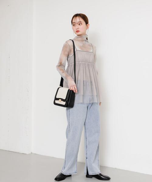 SENSE OF PLACE by URBAN RESEARCH（センスオブプレイスバイアーバンリサーチ）の「チュールキャミソールトップ（キャミソール・レディース・オフホワイト/グレー/ブラック/オレンジ・ONE）」の22枚目の写真