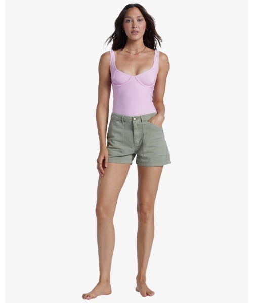BILLABONG(ビラボン)の「BILLABONG レディース LEIA SHORT ウォークパンツ/ショートパンツ 【2024年春夏モデル】/ビラボンコットンツイルボトムス(その他パンツ・レディース・アーミー/ホワイト・24inch/25inch)」の10枚目の写真