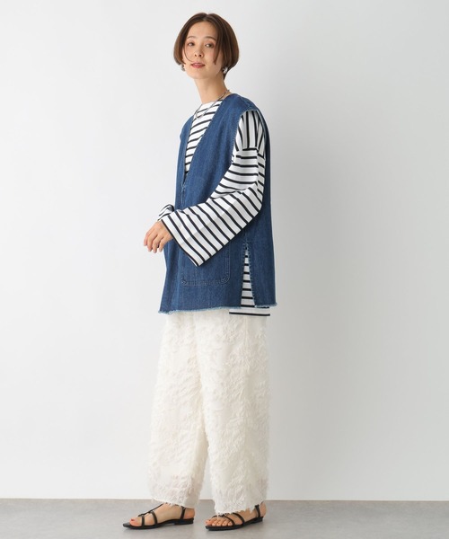 LEPSIM（レプシィム）の「シアーフリンジパンツ　996541（その他パンツ・レディース・ブラック/オフホワイト・FREE）」の4枚目の写真